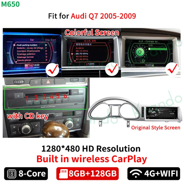 Krando 10.25'' Android Car Multimedia Autoradio for Audi Q7 2005-2015 Navigation radio GPS navigation system OEM Factory Style with carplay android auto 4g sim