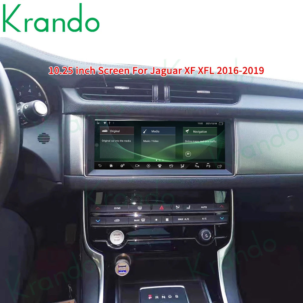 Krando 10.25" Android Car Radio GPS For Jaguar XE XF XEL F-Pace 2016 - 2019 navigation Autoradio Wireless Carplay Multimedia Player Harman system