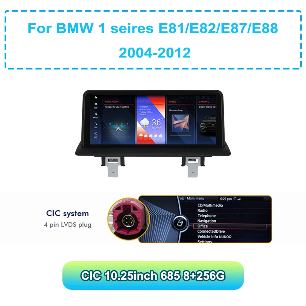 Krando 10.25 Inch Car Radio Android For BMW 1 seires E87/E81/E88/E87 Stereo Multimedia Player GPS Navigation CarPlay HD Touch