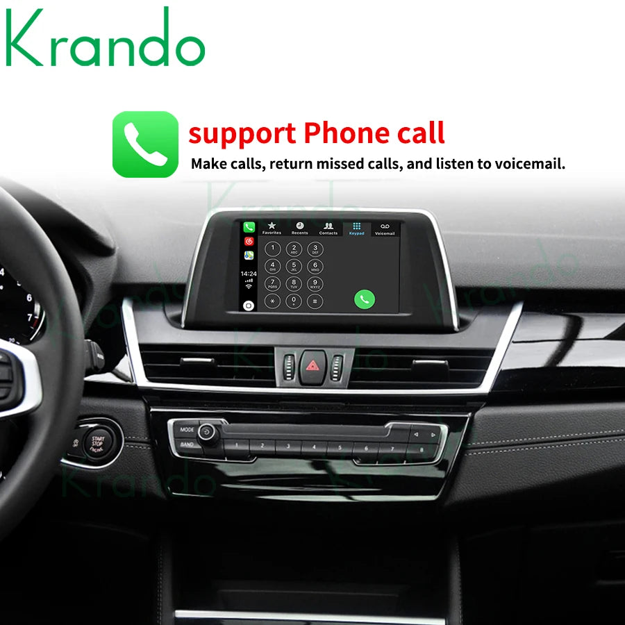 Krando Wireless android auto Apple CarPlay Interface module For BMW 1 Series F20 E87 2 Series F22 3 Series F30 4 Series F32 F36 NBT EVO upgrade box