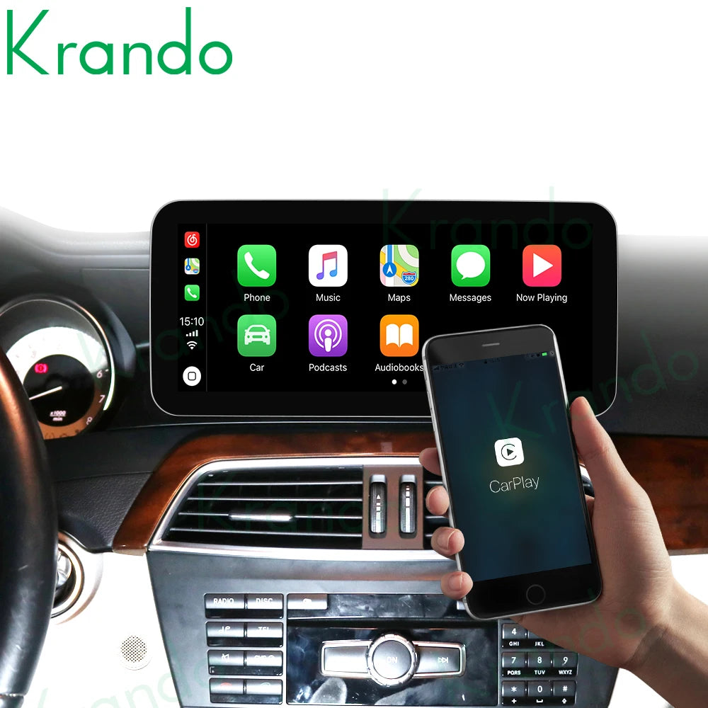 Krando Android 10.25'' autoradio For Mercedes BENZ C W204 C180 C200 C220 2008-2014 car radio gps stereo navigation multimedia head unit system carplay android auto sim card