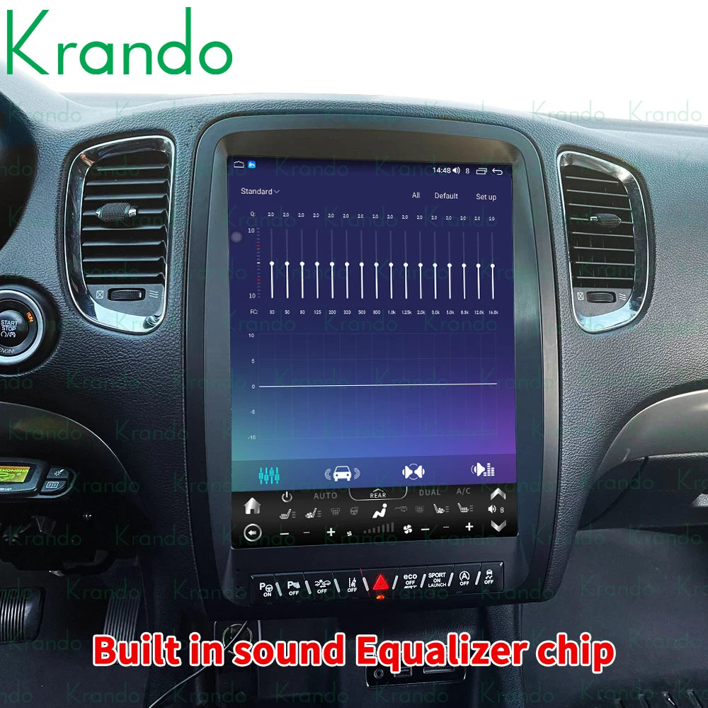 Krando 13 inch Verticial screen Android Car Radio GPS stereo For Dodge Durango 2011-2020 Multimedia Player Head Unit Tesla Gps Navigation Autoradio system carplay 4g sim card carplay