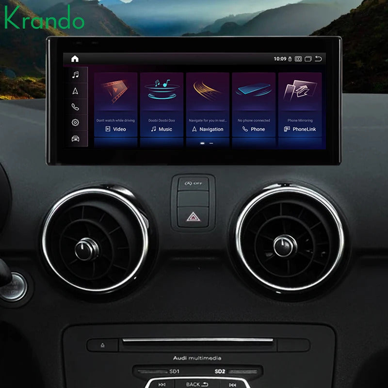 Krando 10.25 Inch Auto GPS Navigation Car Radio For AUDI A1 2010-2018 Multimedia Player GPS Navigation CarPlay HD Touch