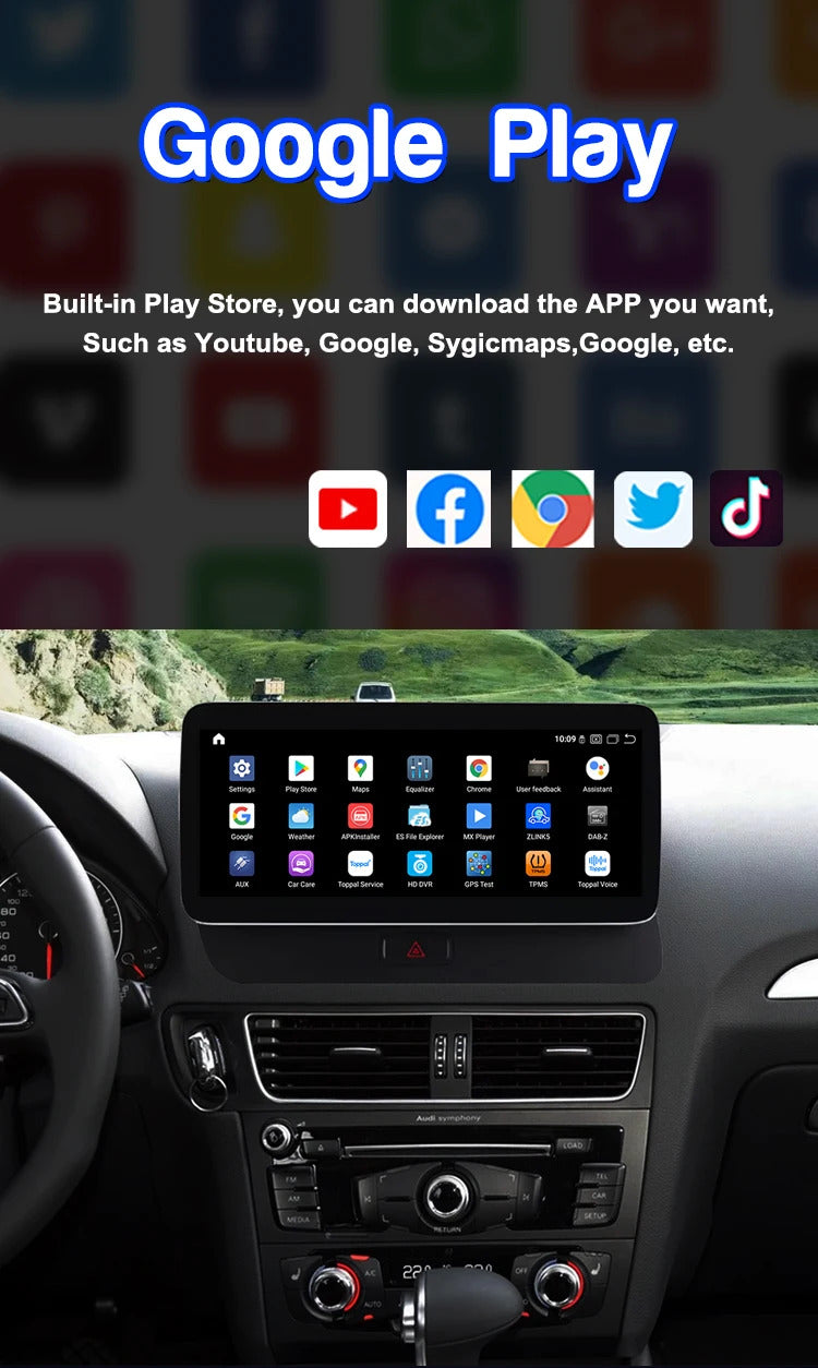 Krando 12.3 Inch  Auto NBT System For AUDI Q5 2009-2017 Stereo Multimedia Player GPS Navigation CarPlay