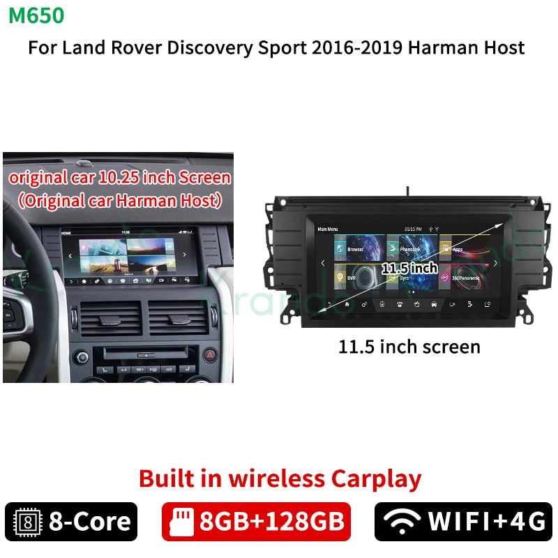 Krando 11.5" Android Car Stereo Autoradio For Land Rover Discovery Sport 2012 - 2019 navigation radio head unit Multimedia Player Wireless Carplay Navi GPS