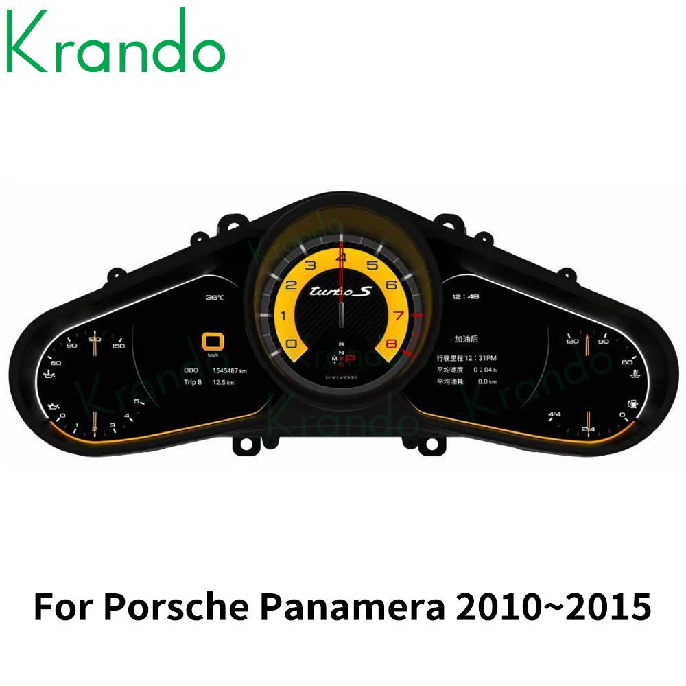 Krando Linux Dashboard Instrument Panel LCD Car Cockpit For Porsche Panamera 2011 - 2016 Digital Cluster Speedmeter Display