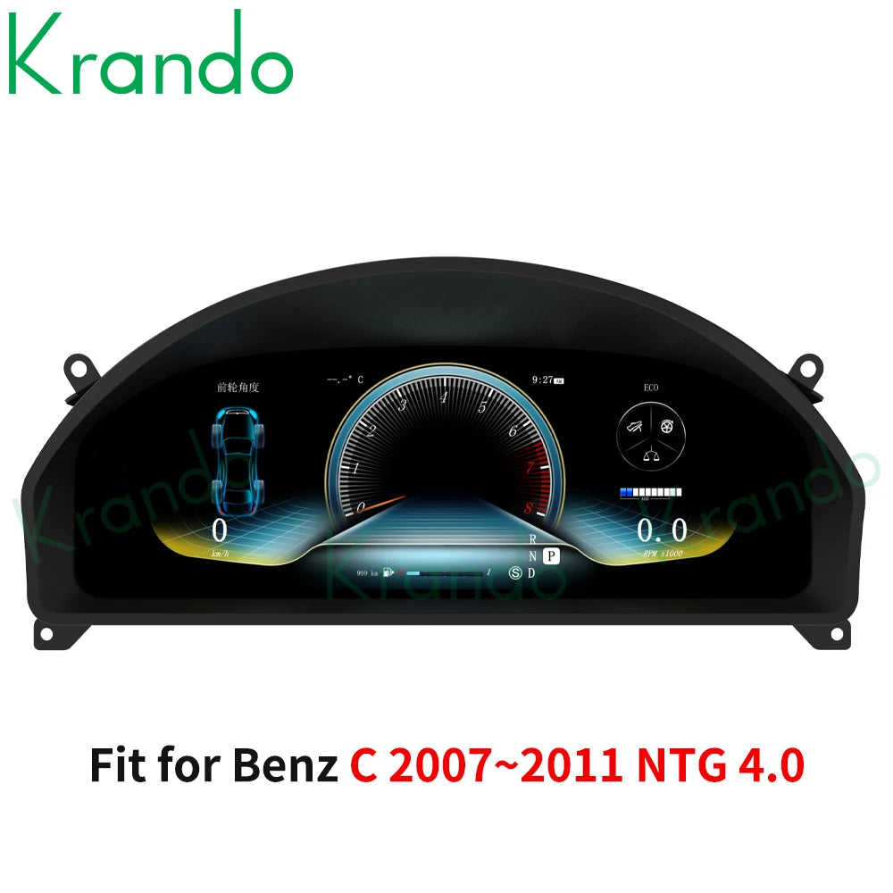 Krando Car Cockpit For BENZ C Class W204 C180 C200 C220 2007 - 2014 LCD Digital Cluster Instrument Smart Panel Speedometer