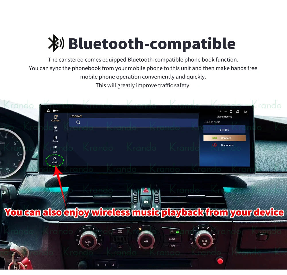 Krando 14.9'' Auto NBT Screen Android  Car Radio For BMW 5 Series E60 2005-2012 Video Player Stereo Carplay 5G