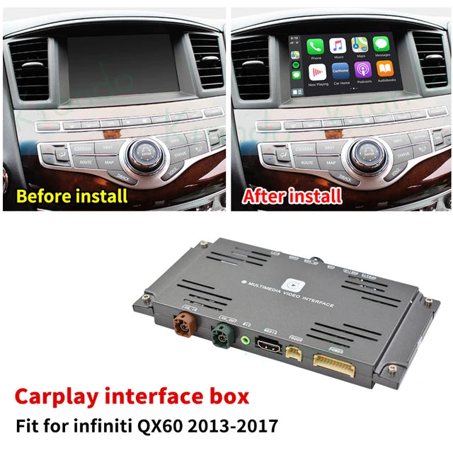 Krando Wireless Android Auto Apple CarPlay Interface module For Infiniti M37 M25 M35 M56 Q70 G25 G37 Q40 QX50 EX25 EX37 QX60 G35 rear camera upgrade box