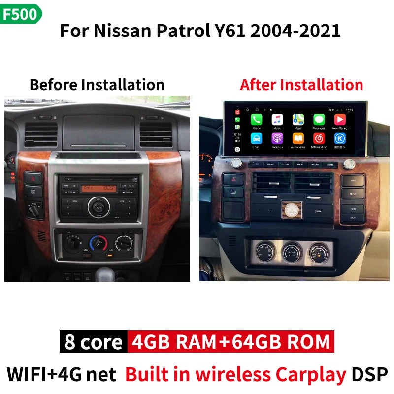 Krando 12.3" android Car Radio For Nissan Patrol Y61 2014 - 2021 gps navigation multimedia system wifi 4g carplay android auto