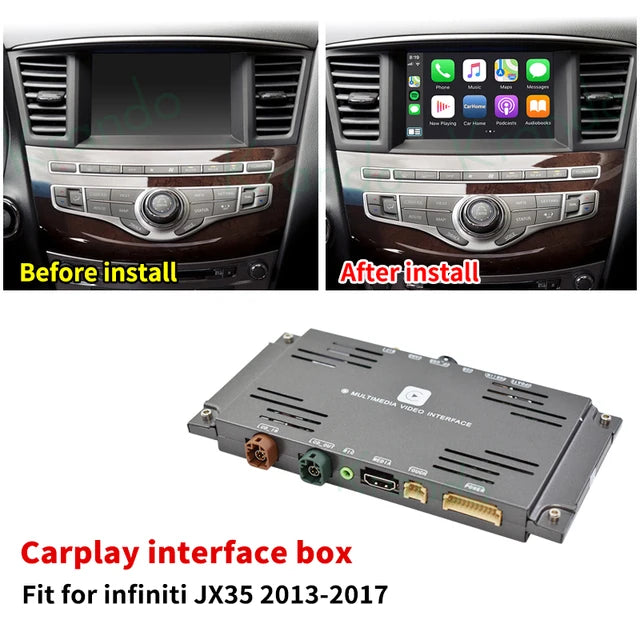 Krando Wireless Android Auto Apple CarPlay Interface module For Infiniti M37 M25 M35 M56 Q70 G25 G37 Q40 QX50 EX25 EX37 QX60 G35 rear camera upgrade box