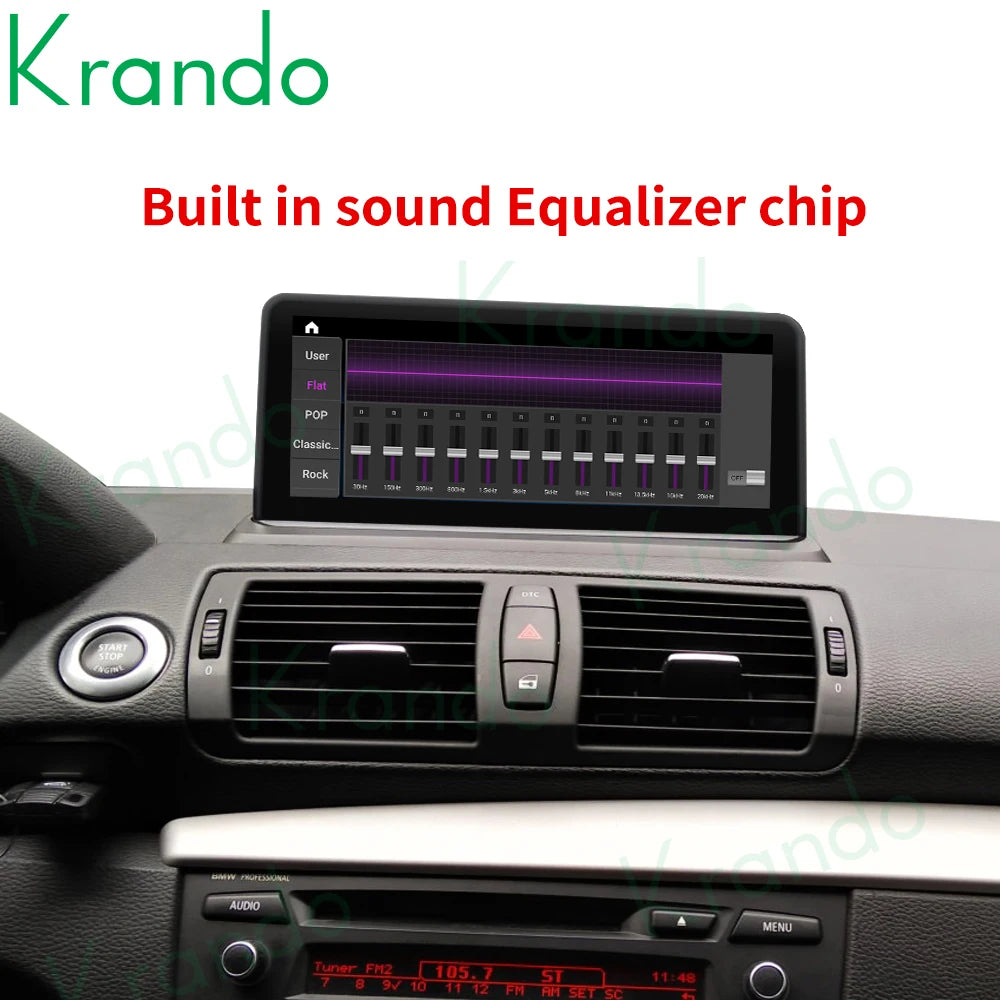 Krando 10.25'' Android car radio gps stereo For BMW 1 Series E81 E82 E87 E88 2006 - 2012 Head Unit navigation multimedia system wifi 4g sim carplay android auto