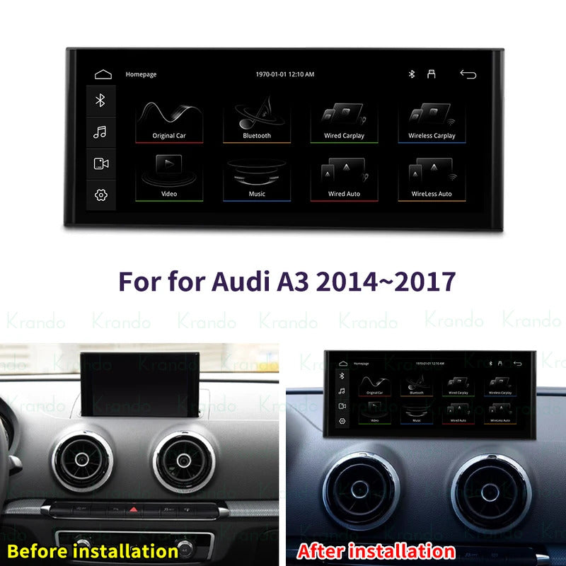 Krando 12.3 Inch DVD Multimedia Video Player Stereo For AUDI A3 2013-2020 GPS Stereo Screen LHD Auto WIFI