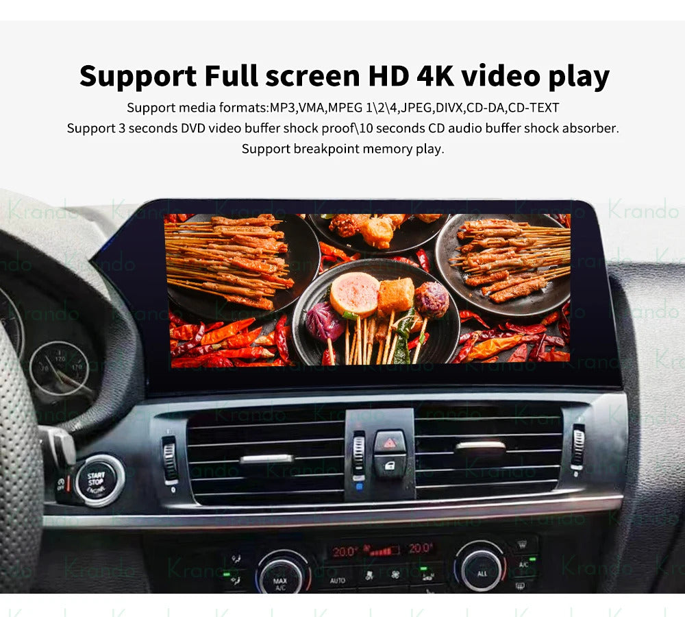 Krando 12.3 Inch Carplay Android For BMW X3 F25 X4 F26 2011-2016 Stereo Multimedia Player GPS Navigation CarPlay Screen Head