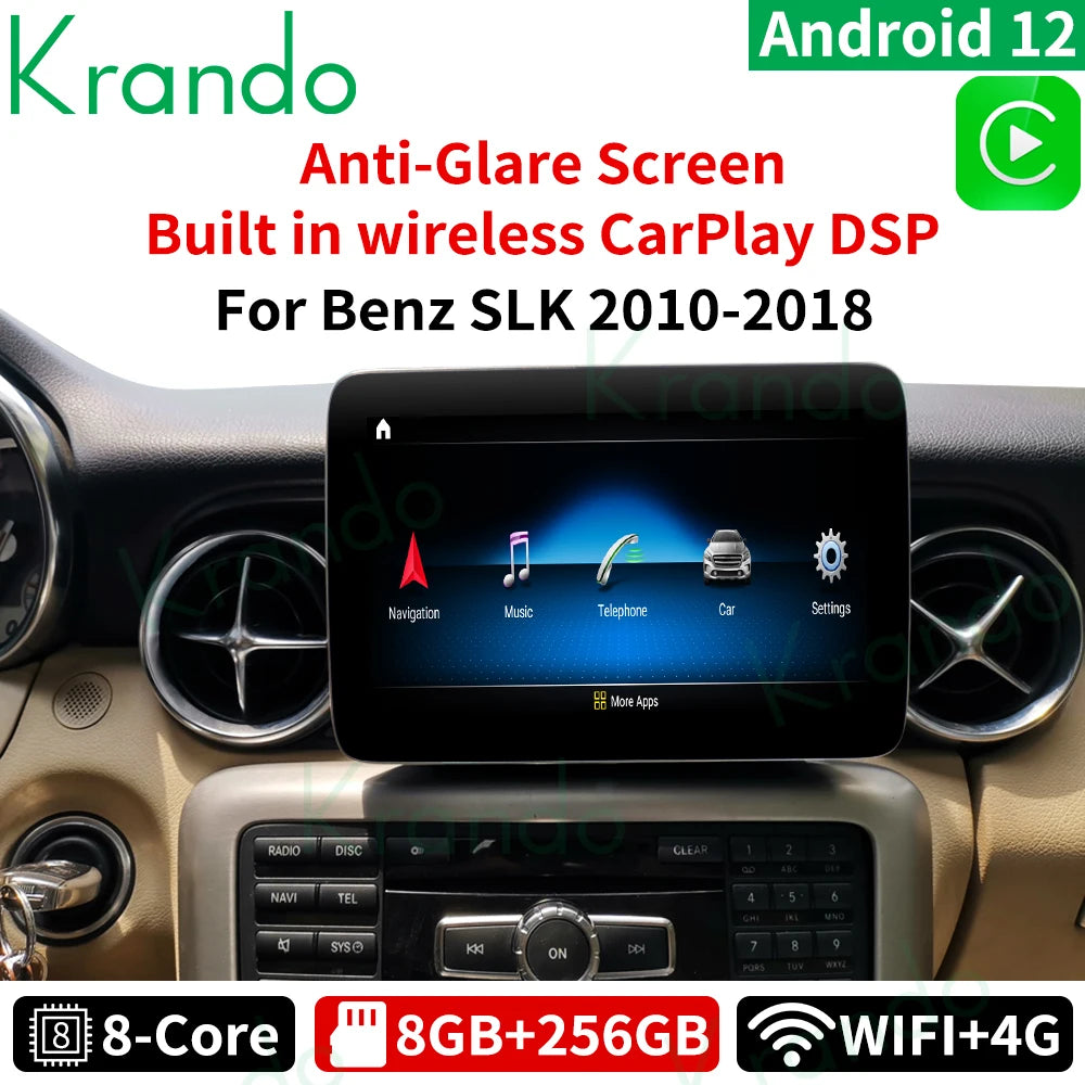 Krando 8.4" Android Car Radio gps stereo For Mercedes Benz SLK 2011 - 2018 NTG 4.5 5.0 Head Unit multimedia navigation system wireless carplay android auto 4g sim