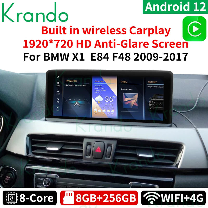 Krando 10.25'' Android Auto GPS NBT System For BMW X1 F48 2016-2018 Video Player Stereo Auto GPS Navigation