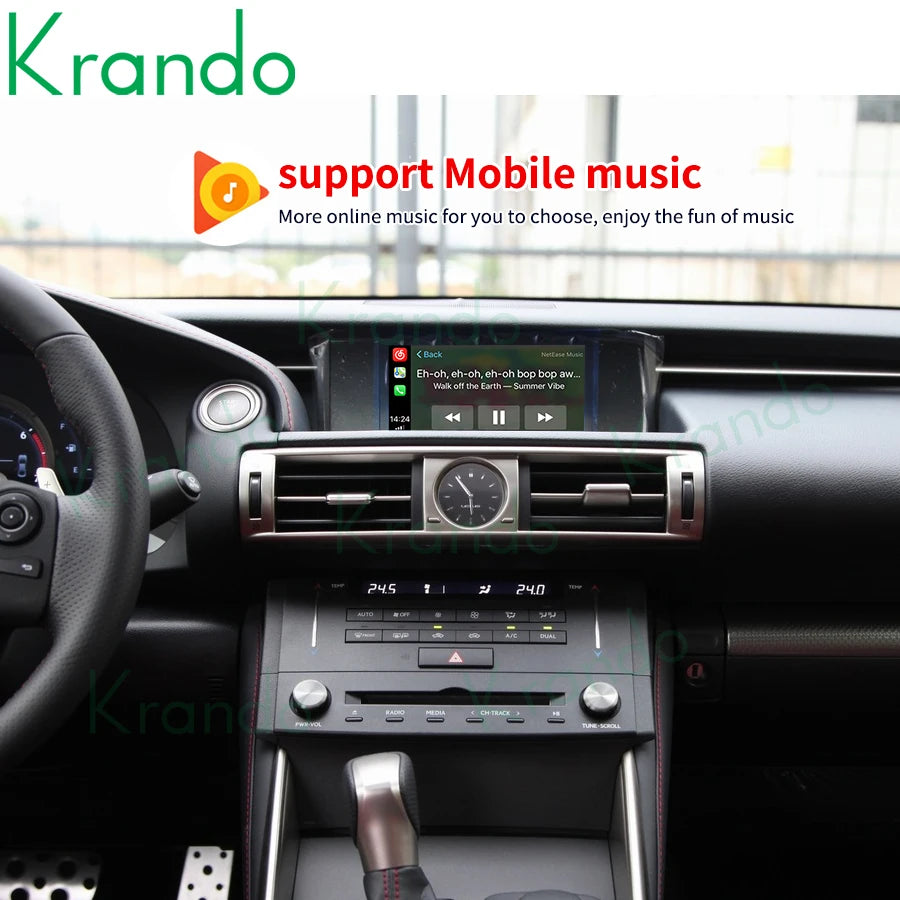 Krando Wireless Android Auto Apple CarPlay Interface module Box For Lexus IS200t IS300 2015-2018 Upgrade Original Screen bt siri active camera