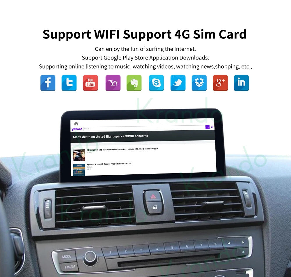 Krando 10.25'' Carplay Android DVD For BMW 1 Series F20/F21 2 Series F22/F23 Car Multimedia GPS 4G autoradio Player Stereo