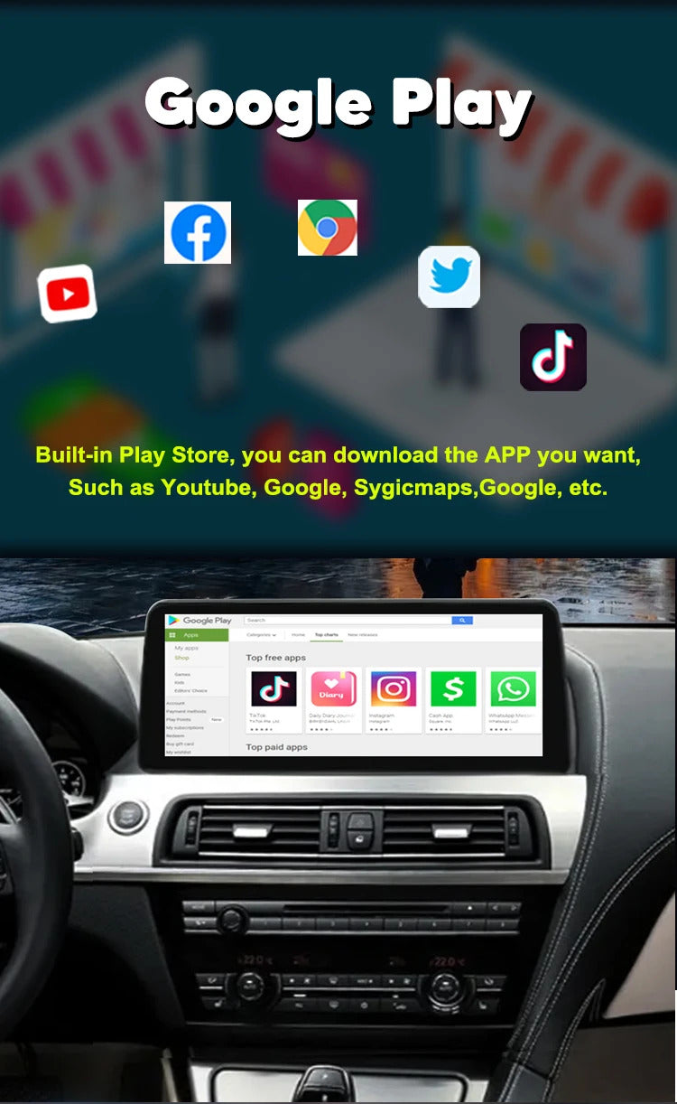 Krando 12.3'' Auto GPS Android Navigation car radio For BMW 6 Series F06/F12 2010-2017 Video Player Stereo Carplay 5G