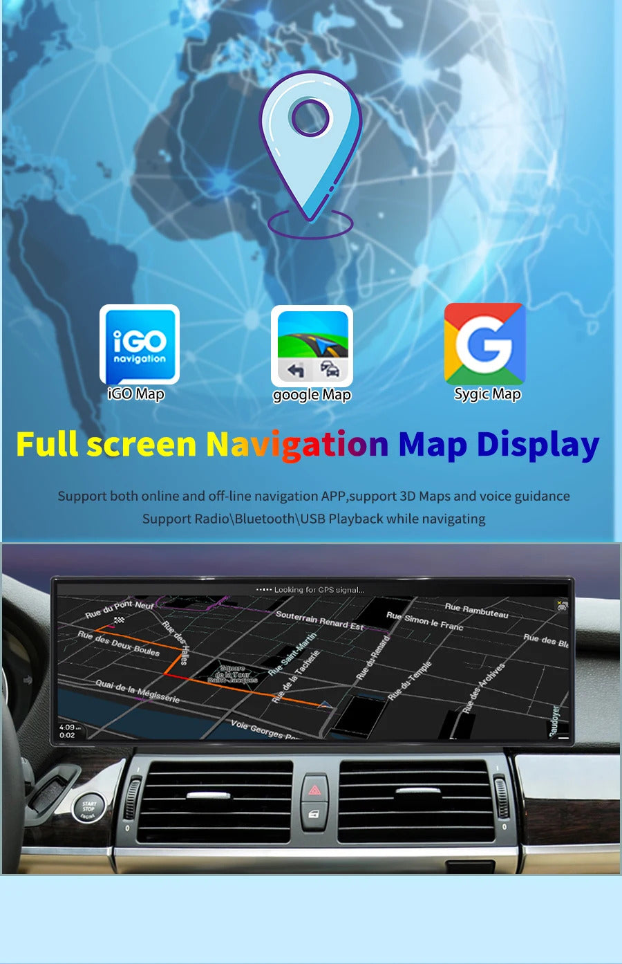 Krando 14.9'' Car Multimedia 4G autoradio Carplay Car Radio for BMW X5 X6 E70 E71 2007 - 2009 Navigation GPS Stereo Screen LHD