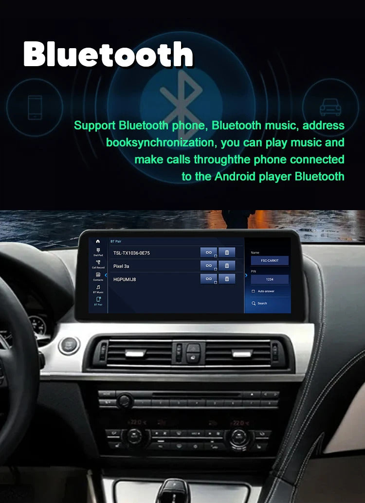 Krando 12.3'' Auto GPS Android Navigation car radio For BMW 6 Series F06/F12 2010-2017 Video Player Stereo Carplay 5G