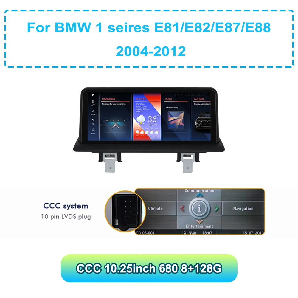 Krando 10.25 Inch Car Radio Android For BMW 1 seires E87/E81/E88/E87 Stereo Multimedia Player GPS Navigation CarPlay HD Touch