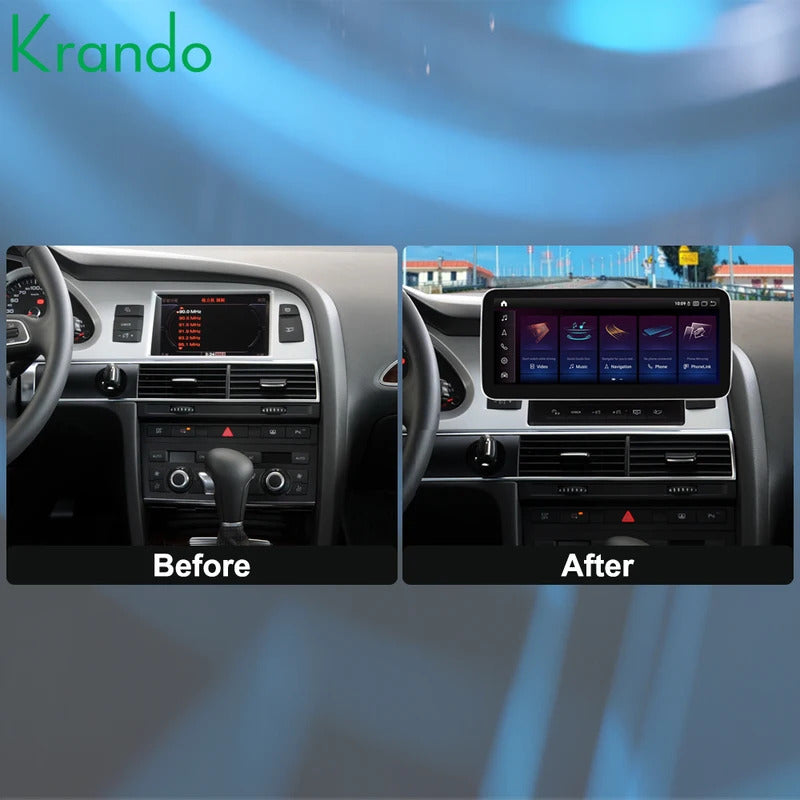 Krando 12.3 Inch Navigation Car Radio Android Auto NBT For AUDI A6 A6L 2005-2011 Carplay 4g Wireless Touch Screen Head Unit