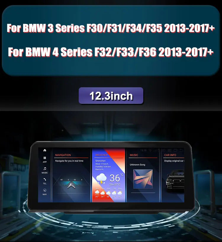 Krando 12.3'' Android GPS Navigation Auto Car Radio For BMW 3/4 Series F30/F31/F32/F33/F34/F35/F36 Stereo Auto GPS Navigation