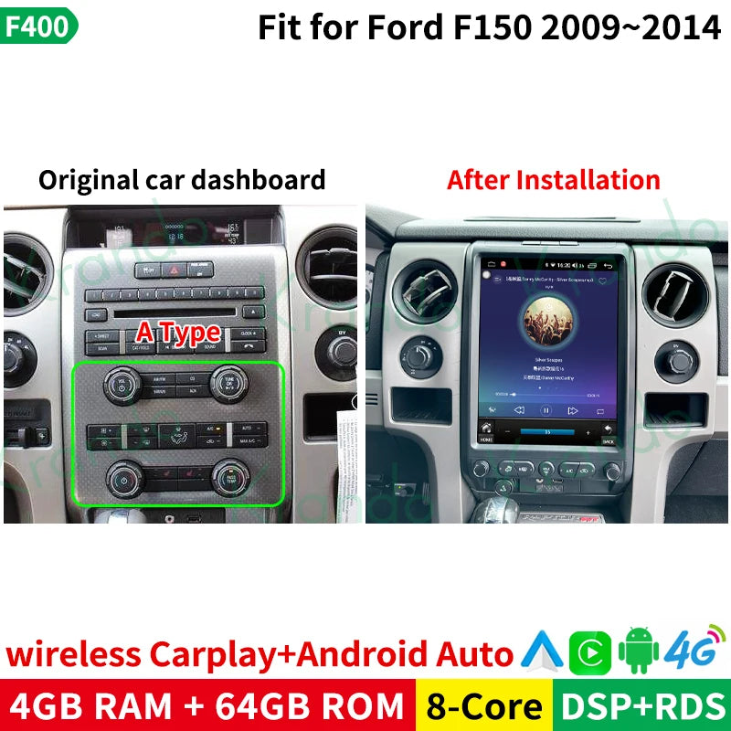 Krando 13.6" android verticial screen car radio navigation stereo For Ford F150 2009-2014 Multimedia GPS System Player headunit touch screen carplay android auto