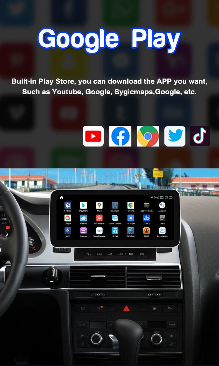 Krando 12.3 Inch Navigation Car Radio Android Auto NBT For AUDI A6 A6L 2005-2011 Carplay 4g Wireless Touch Screen Head Unit