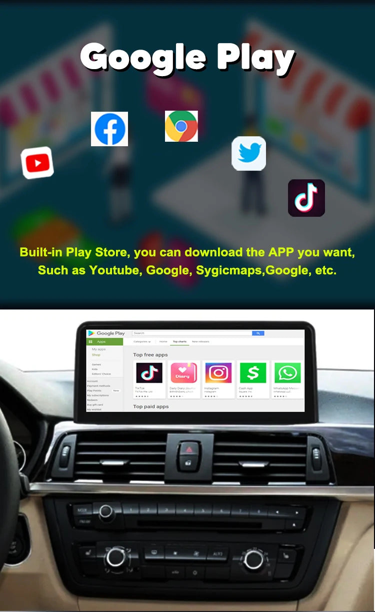 Krando 10.25 Inch Navigation NBT System For BMW 3/4 Series F30/F31/F32/F33/F34/F35/F36 Multimedia Player GPS Navigation CarPlay