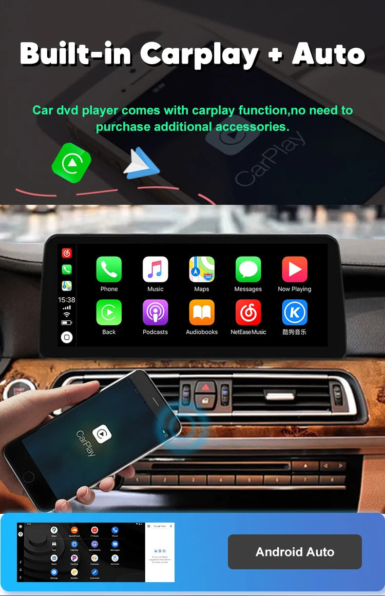 Krando 12.3''GPS Navigation Play HD carplay For BMW 7 Series F01 F02 2009-2015 Car Multimedia GPS 4G autoradio Player Stereo