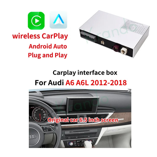 Krando Wireless ANDROID AUTO Apple CarPlay Interface MODULE Box For Audi A6 A6L A7 A7L 2005 - 2020 MMI 3G RMC MHI2 Siri Control UPGRADE BOX