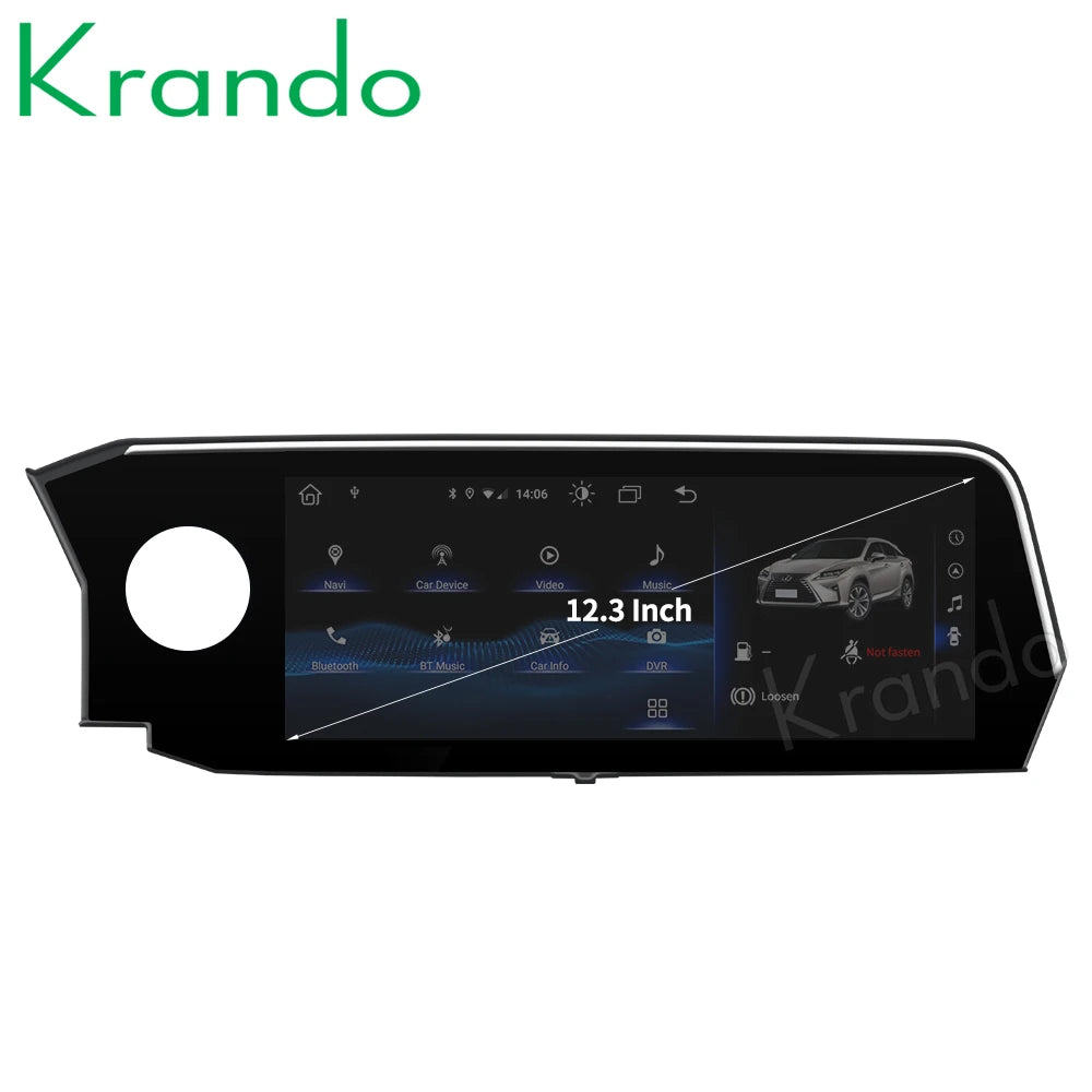 Krando 12.3" Android Car Radio gps For Lexus ES250 ES300 ES350 2019 2020 2021 navigation head unit multimedia system