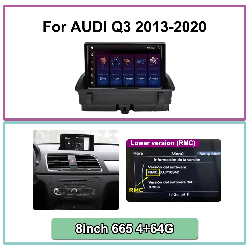 Krando 8'' Car Radio For AUDI Q3 2013-2020 Wireless CarPlay Android Auto Multimedia Player display GPS Head Unit
