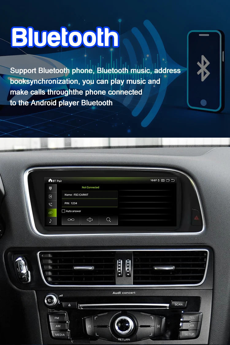 Krando 8.8'' Car Radio Auto GPS Carplay Android For AUDI Q5 2009-2017 Car Multimedia GPS 4G autoradio