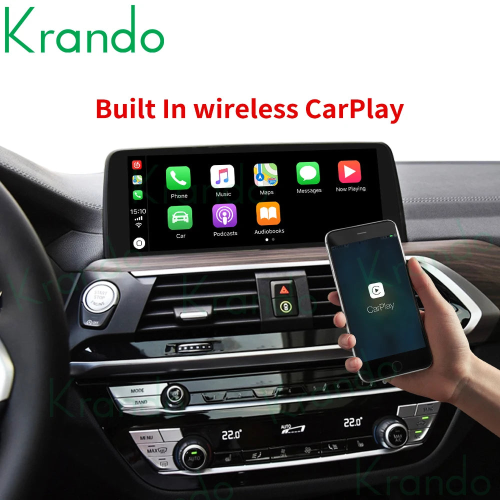 Krando 10.25'' Android Car Radio GPS Stereo For BMW X3 X4 G01 G02 2018 2019 2020 EVO Autoradio Wireless Carplay touch screen headunit Multimedia Navigation system