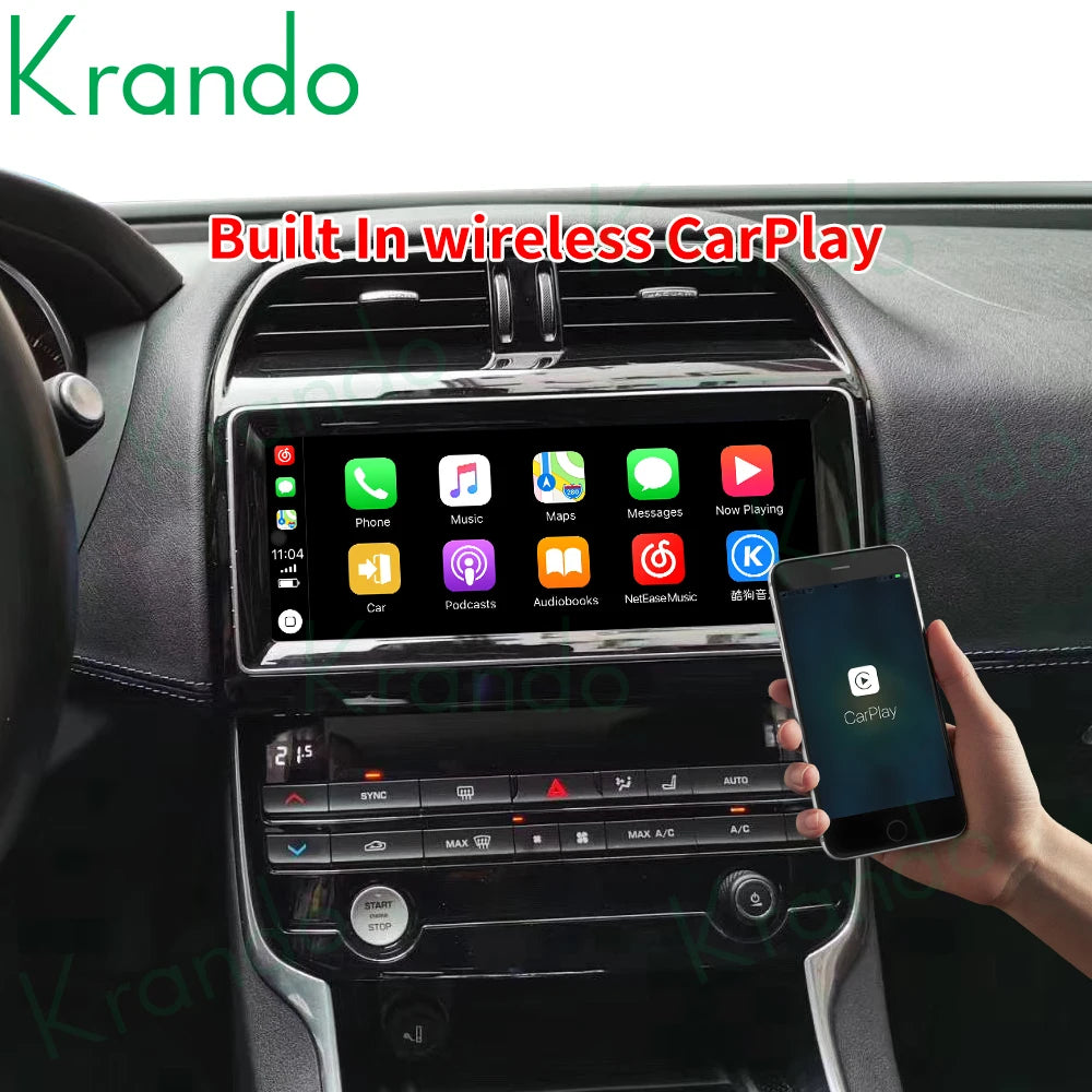 Krando 10.25" Android Car Radio GPS For Jaguar XE XF XEL F-Pace 2016 - 2019 navigation Autoradio Wireless Carplay Multimedia Player Harman system