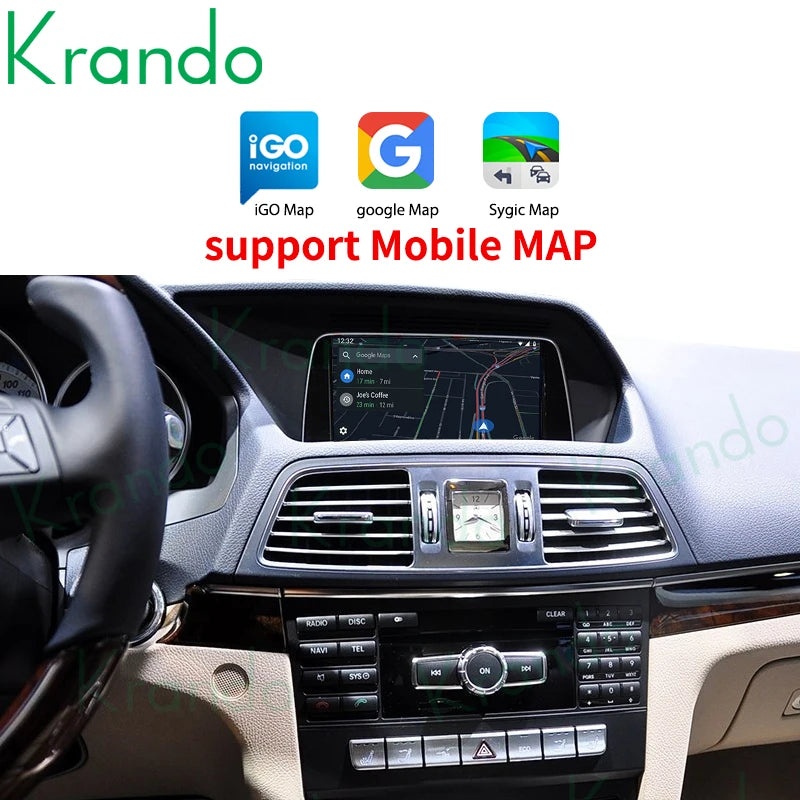 Krando Wireless Android Auto CarPlay Interface For Mercedes Benz E W212 Coupe C207 NTG 4.0 4.5 5.0 2009-2016 upgrade box