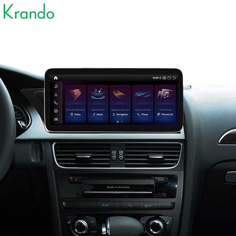Krando 12.3'' Car Radio For AUDI A4/A4L/A5 2009-2015 Wireless CarPlay Android Auto Multimedia Player display GPS Head Unit
