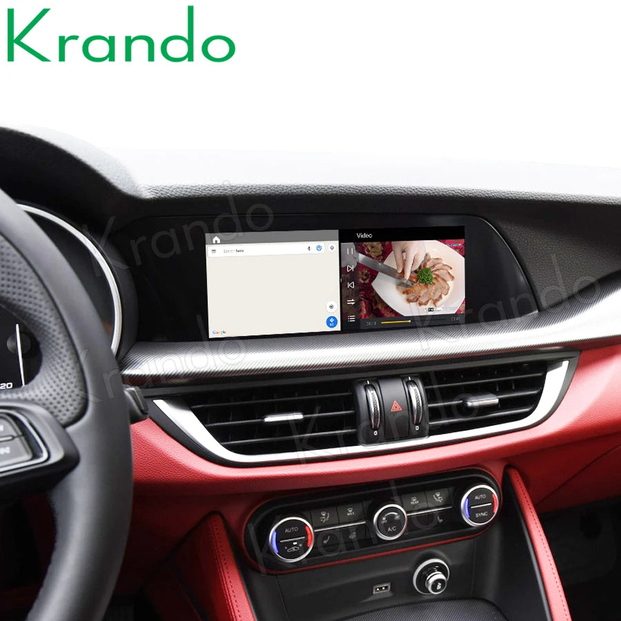 Krando 10.25" Android car radio gps stereo For Alfa Romeo Stelvio 2017-2018 touch screen head unit navigation multimedia Player system Wireless Carplay Wifi 4g