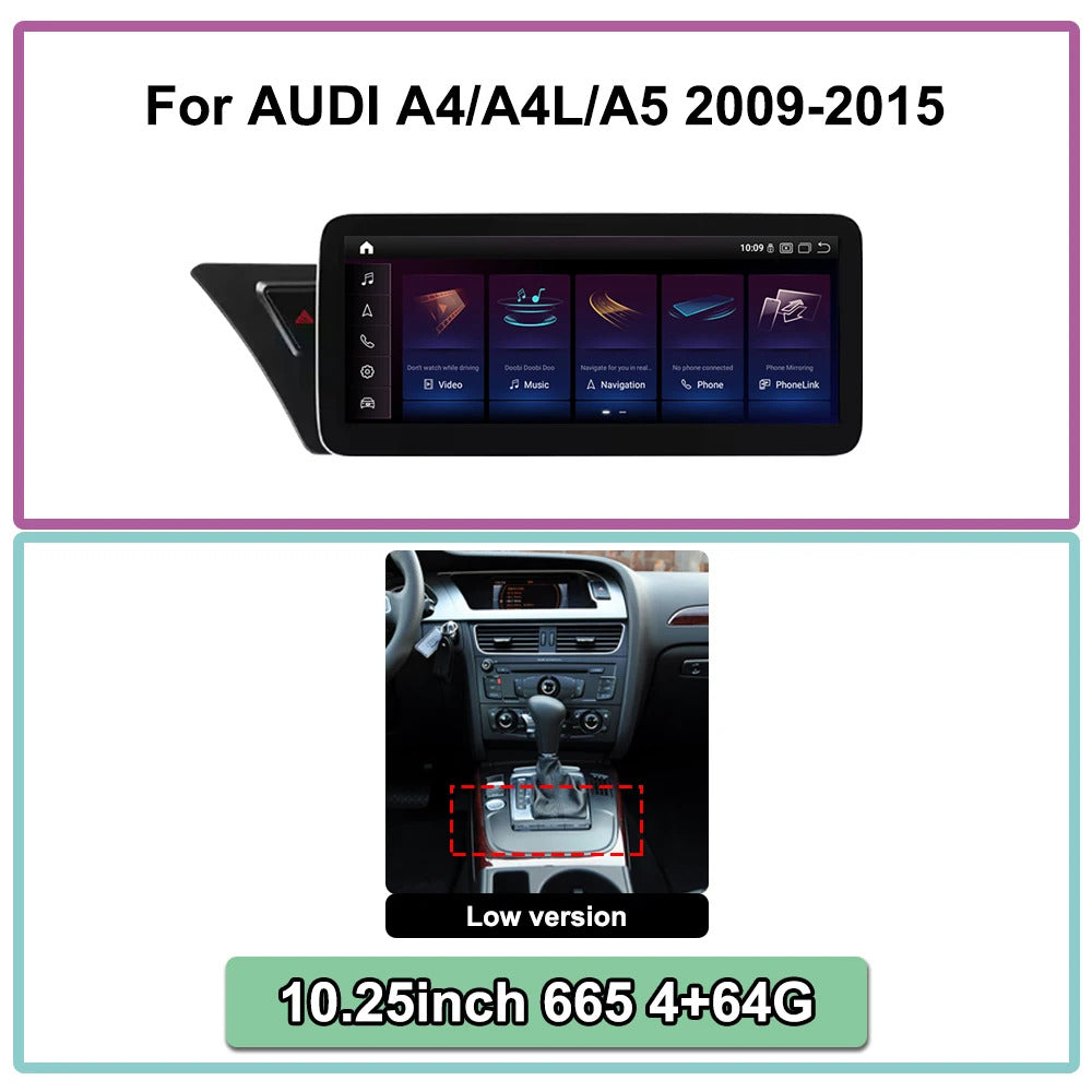 Krando 10.25 Inch Android Auto Radio Screen For AUDI A4/A4L/A5 2017-2020 CarPlay HD Touch Screen Head