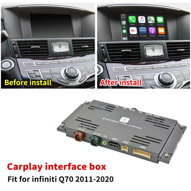 Krando Wireless Android Auto Apple CarPlay Interface module For Infiniti M37 M25 M35 M56 Q70 G25 G37 Q40 QX50 EX25 EX37 QX60 G35 rear camera upgrade box