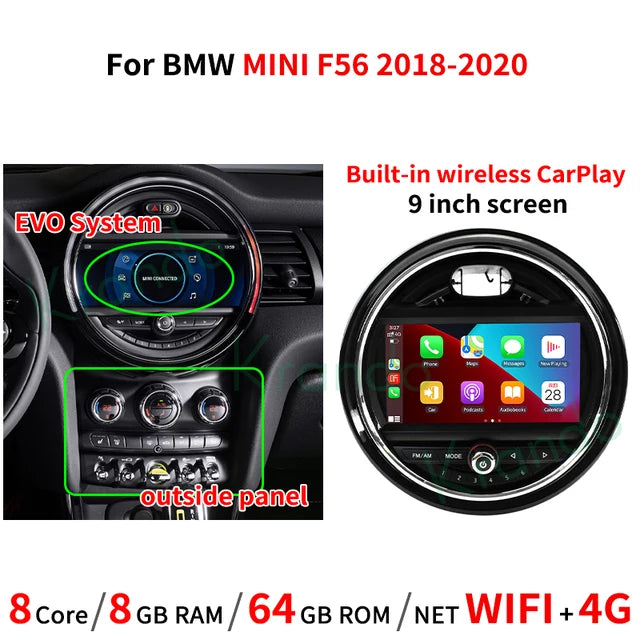 Krando 9" Android Car Radio Multimedia GPS stereo for BMW Mini F54 F56 2011-2020 Navigation head unit carplay android auto 4g sim card