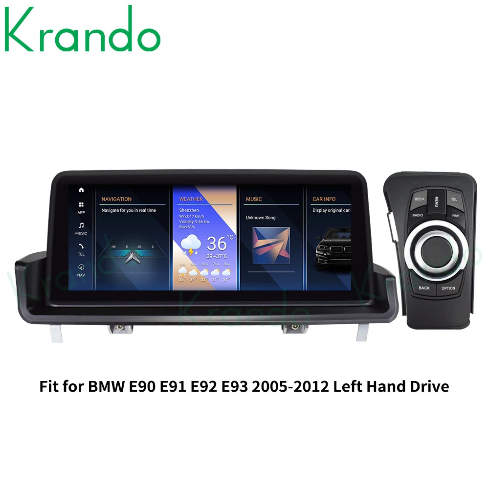 Krando Android  10.25'' Car Radio GPS stereo For BMW 3 Series E90 E91 E92 E93 320d 2005 - 2012 head unit navigation multimedia system wireless carplay android auto