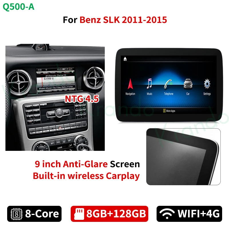 Krando 8.4" Android Car Radio gps stereo For Mercedes Benz SLK 2011 - 2018 NTG 4.5 5.0 Head Unit multimedia navigation system wireless carplay android auto 4g sim