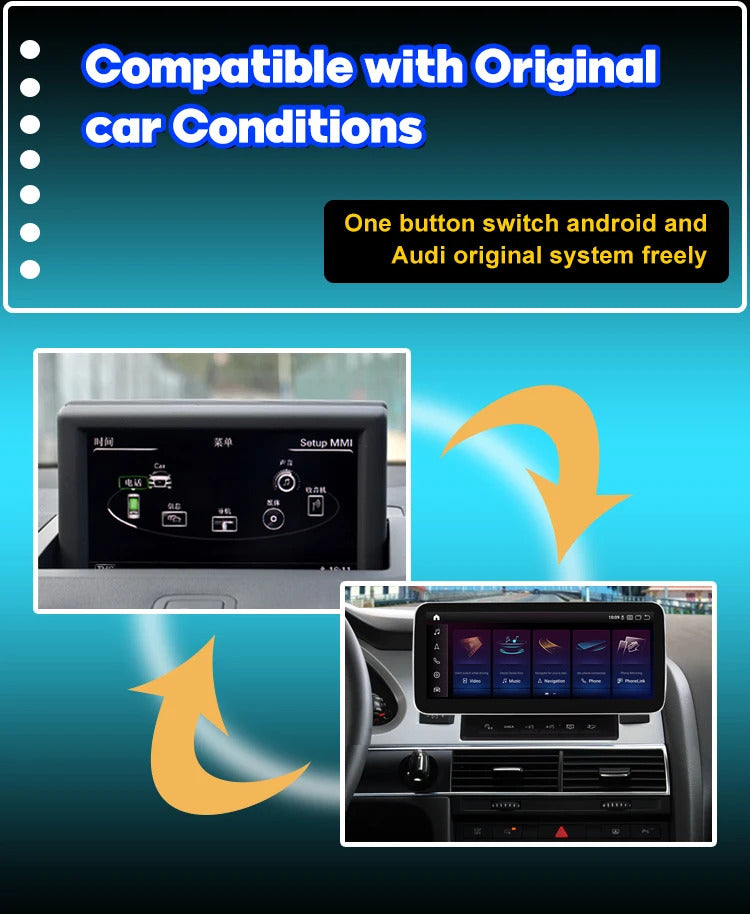 Krando 12.3 Inch Navigation Car Radio Android Auto NBT For AUDI A6 A6L 2005-2011 Carplay 4g Wireless Touch Screen Head Unit