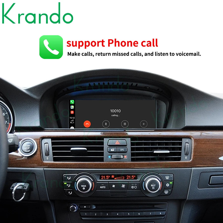 Krando Android Auto Wireless APPLE CarPlay Interface module For BMW 3 5 Series E60 E61 E63 E64 E90 E91 E92 CIC siri bt camera active upgrade box