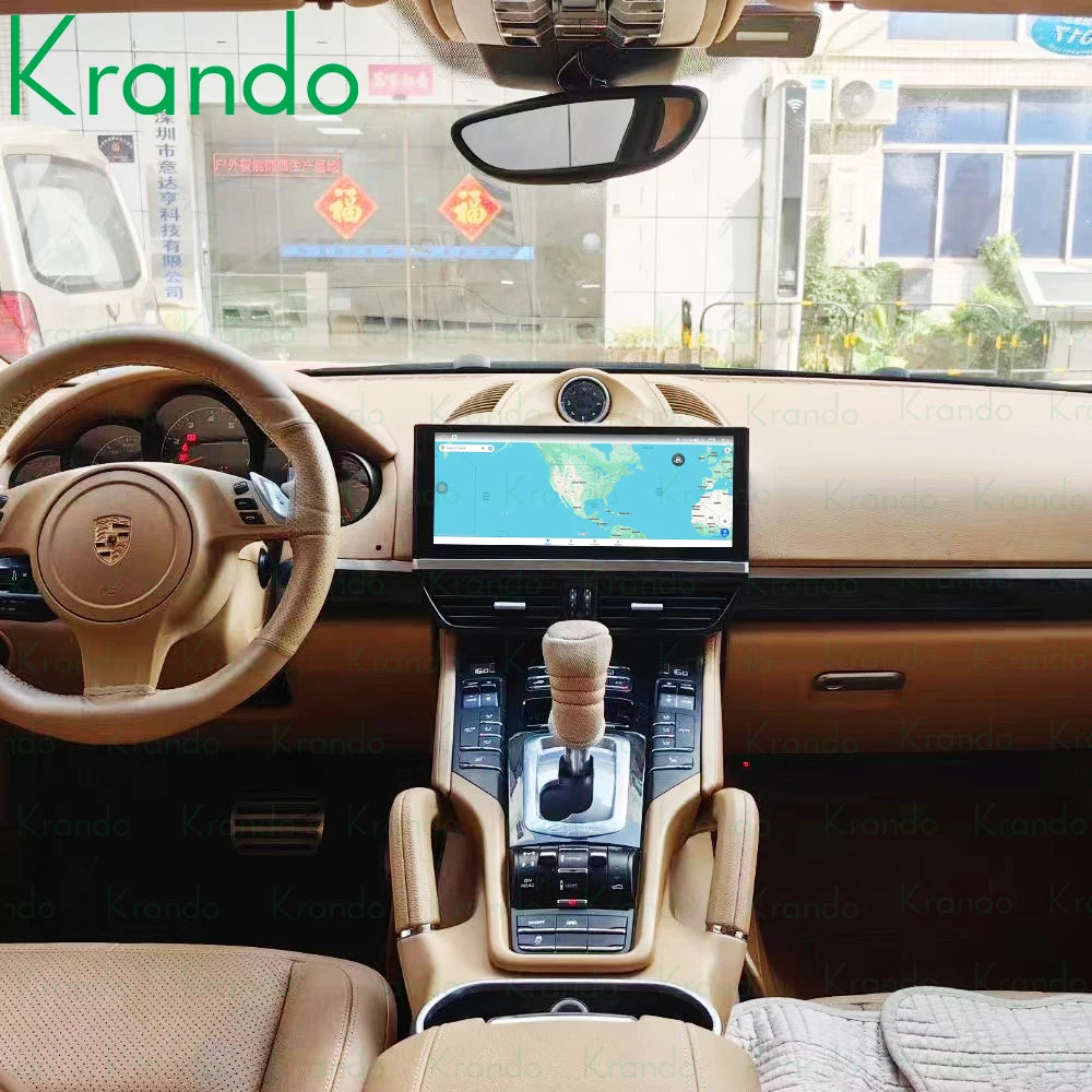 Krando 12.3'' QLED android car radio gps For Porsche Cayenne 2010 - 2016 PCM 3.1 4.0 head unit stereo navigation multimedia system carplay android auto