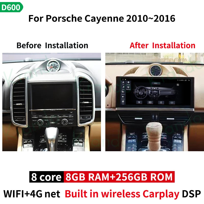 Krando 12.3'' QLED android car radio gps For Porsche Cayenne 2010 - 2016 PCM 3.1 4.0 head unit stereo navigation multimedia system carplay android auto